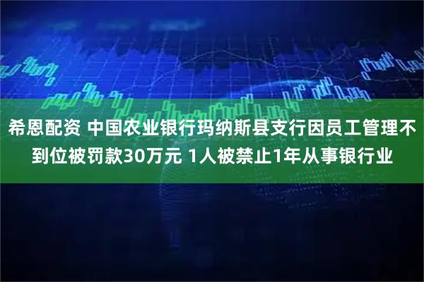 希恩配资 中国农业银行玛纳斯县支行因员工管理不到位被罚款30万元 1人被禁止1年从事银行业